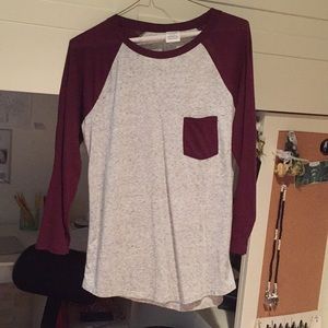 Maroon and Grayish Baseball Boyfriend T